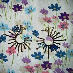 Gold Sunburst Earrings